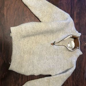 sahalie 100% Wool Half-Zip Sweater